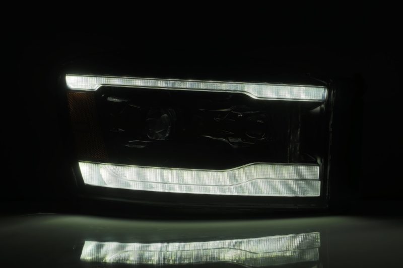 AlphaRex 06-08 Dodge Ram 1500HD PRO-Series Proj Headlights Plank Style Alpha Black w/Seq Signal/DRL 880530