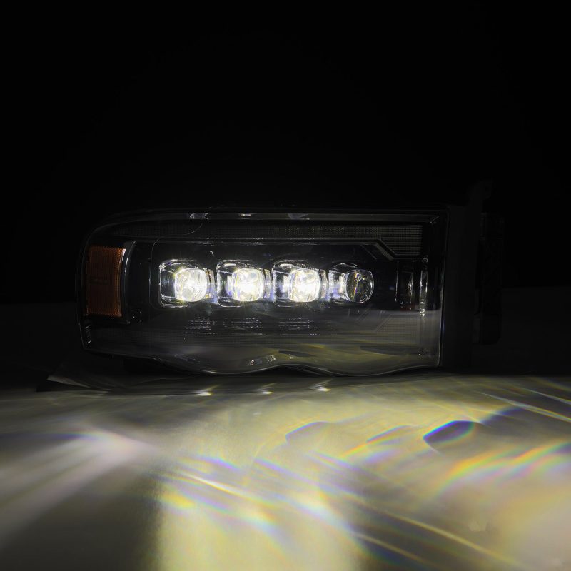 AlphaRex 02-05 Dodge Ram 1500 NOVA LED Proj Headlights Alpha Black w/Activ Light/Seq Signal 880566