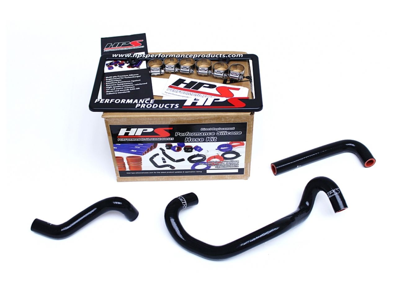HPS Black Reinforced Silicone Heater Hose Kit Mazda 86-92 RX7 FC3S Non Turbo LHD