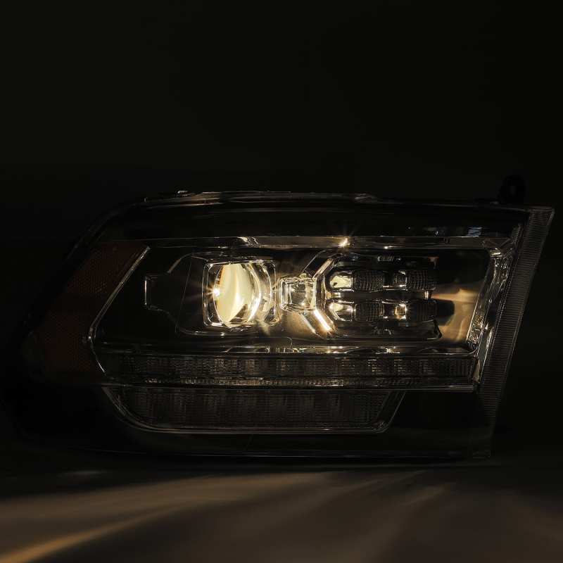 AlphaRex 09-18 Dodge Ram 2500 LUXX LED Proj Headlights Plank Style Black w/Activ Light/DRL 880526