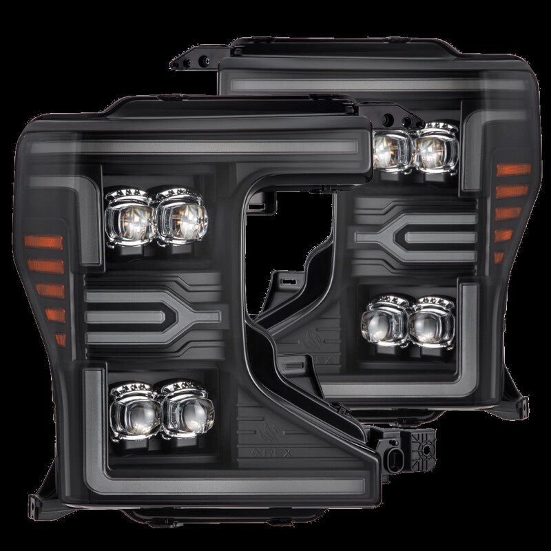 AlphaRex 20-22 Ford F-250/350/450 SD NOVA-Series LED Proj Headlights Bk w/Actv Light SeqSig & SBDRL 880338
