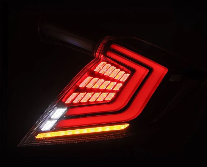 AlphaRex 16-21 Honda Civic Hatchback / Type-R FK8 Nova-Series LED Tail Lights (Pair) - Black 676020