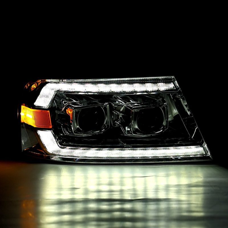 AlphaRex 04-08 Ford F150 PRO-Series Projector Headlights Black w/ Sequential Signal and DRL 880135