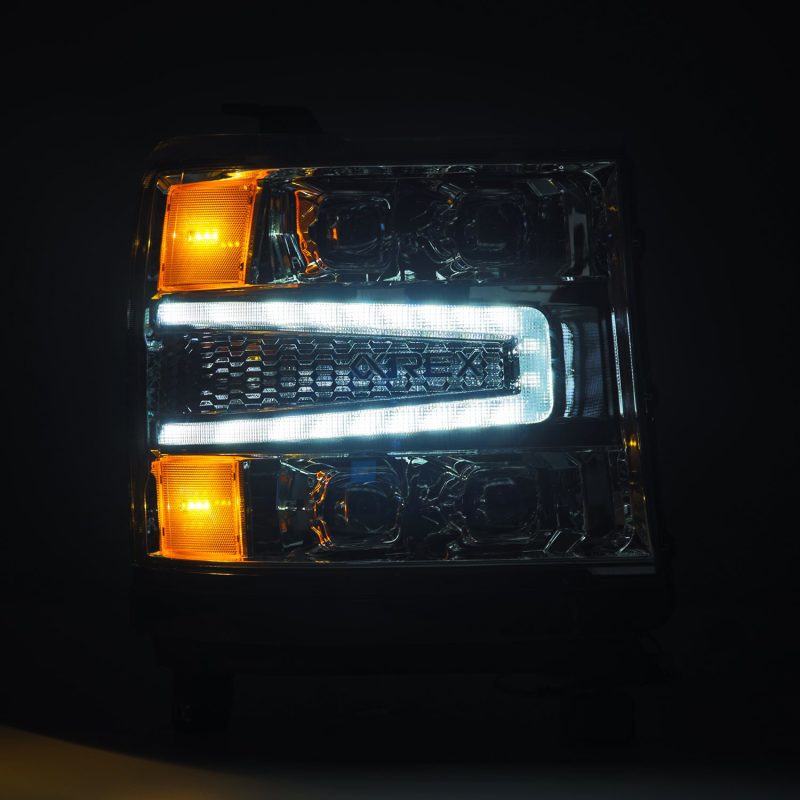 AlphaRex 16-18 Chevy 1500HD NOVA-Series LED Proj Headlights Chrm w/Actv Lgt/SeqSig & DRL(Req 810023) 880238
