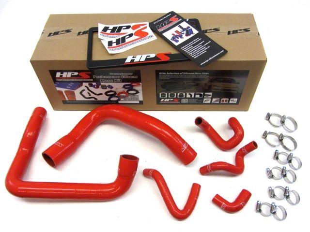 HPS Red Reinforced Silicone Radiator and Heater Hose Kit Coolant Ford 86-93 Mustang GT / Cobra