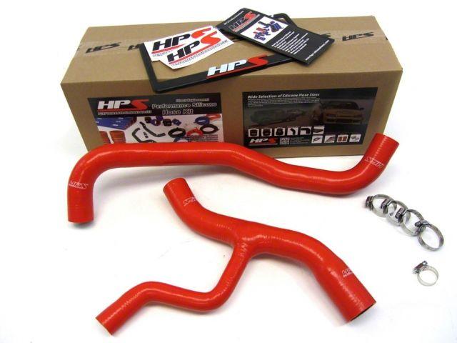 HPS Red Reinforced Silicone Radiator Hose Kit Coolant Ford 02-04 Mustang GT