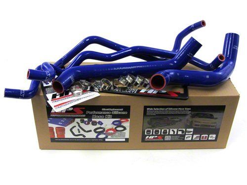 HPS Blue Reinforced Silicone Radiator + Heater Hose Kit Jeep 07-11 Wrangler JK 3.8L V6 Left Hand Drive
