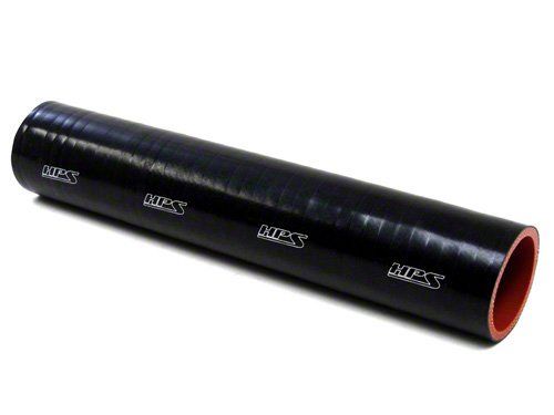HPS 1-3/4" ID, 1 Foot Length, Silicone Straight Coupler Tube Hose, High Temp 4-ply Reinforced, Black, 45mm ID