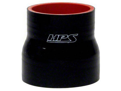 HPS 2-1/2" - 3-1/4" ID, 3" Length, Silicone Straight Reducer Coupler Hose, High Temp 4-ply Reinforced, 63mm - 83mm ID, Black