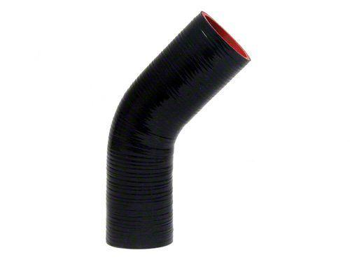 HPS 1" ID, Silicone 45 Degree Elbow Coupler Hose, High Temp 4-ply Reinforced, Black, 25mm ID