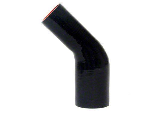 HPS 2" - 2-3/8" ID, Silicone 45 Degree Elbow Reducer Coupler Hose, High Temp 4-ply Reinforced, Black, 51mm - 60mm ID