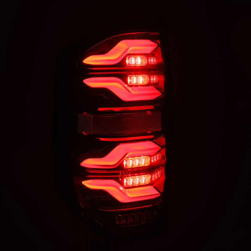 AlphaRex 14-21 Toyota Tundra LUXX LED Taillights Blk w/Activ Light/Seq Signal 672040