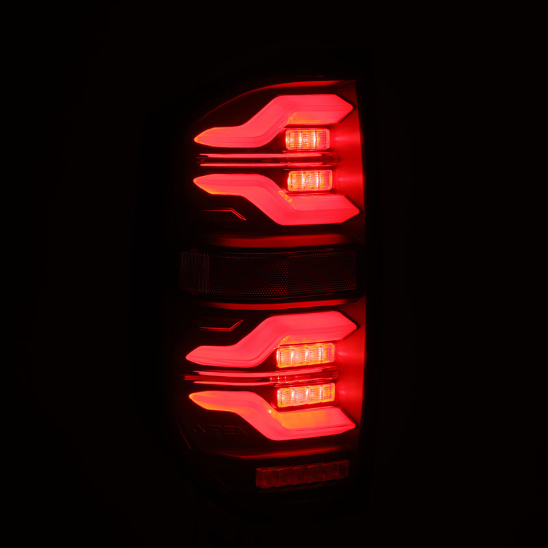 AlphaRex 14-21 Toyota Tundra LUXX LED Taillights Alpha Blk w/Activ Light/Seq Signal 672030