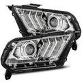 AlphaRex 10-12 Ford Mustang LUXX LED Proj Headlights Plank Style Chrome w/Activ Light/Seq Signal 880117