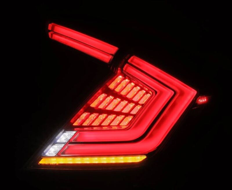 AlphaRex 16-21 Honda Civic Hatchback / Type-R FK8 Nova-Series LED Tail Lights - Clear Smoke 676040