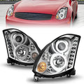 Anzo 2003-2007 Infiniti G35 Projector Headlights w/ Halo Chrome (CCFL)
