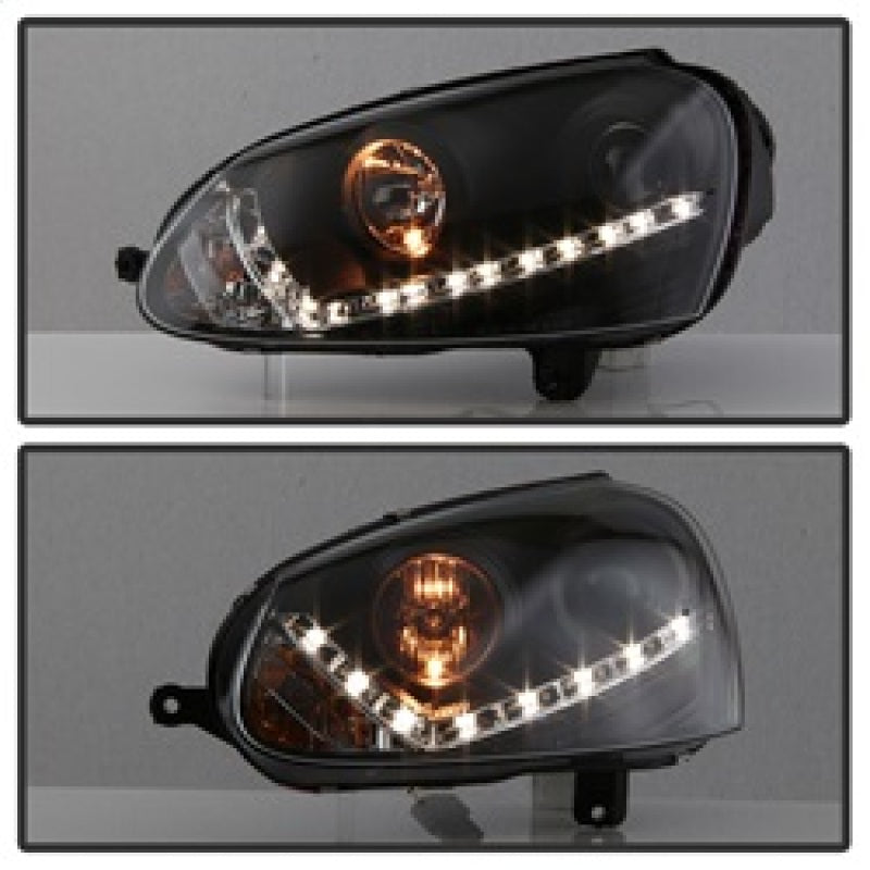 Spyder Volkswagen GTI 06-09/Jetta 06-09 Xenon/HID Model Only - DRL Black PRO-YD-VG06-HID-DRL-BK 5017529