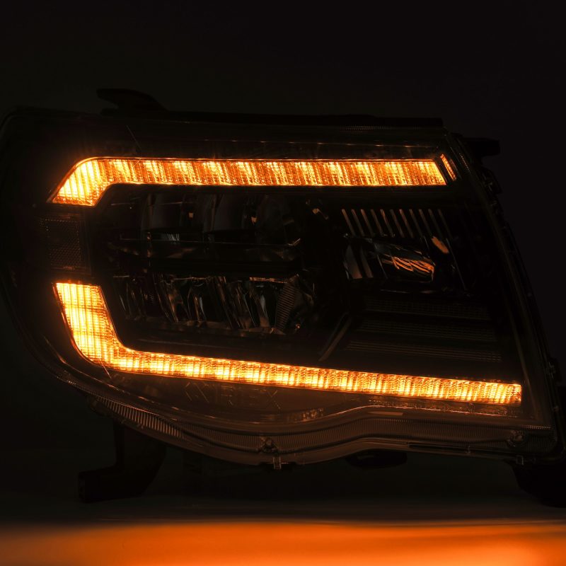 AlphaRex 05-11 Toyota Tacoma LUXX Crystal Headlights Plank Style Chrome w/Activation Light/DRL 880734