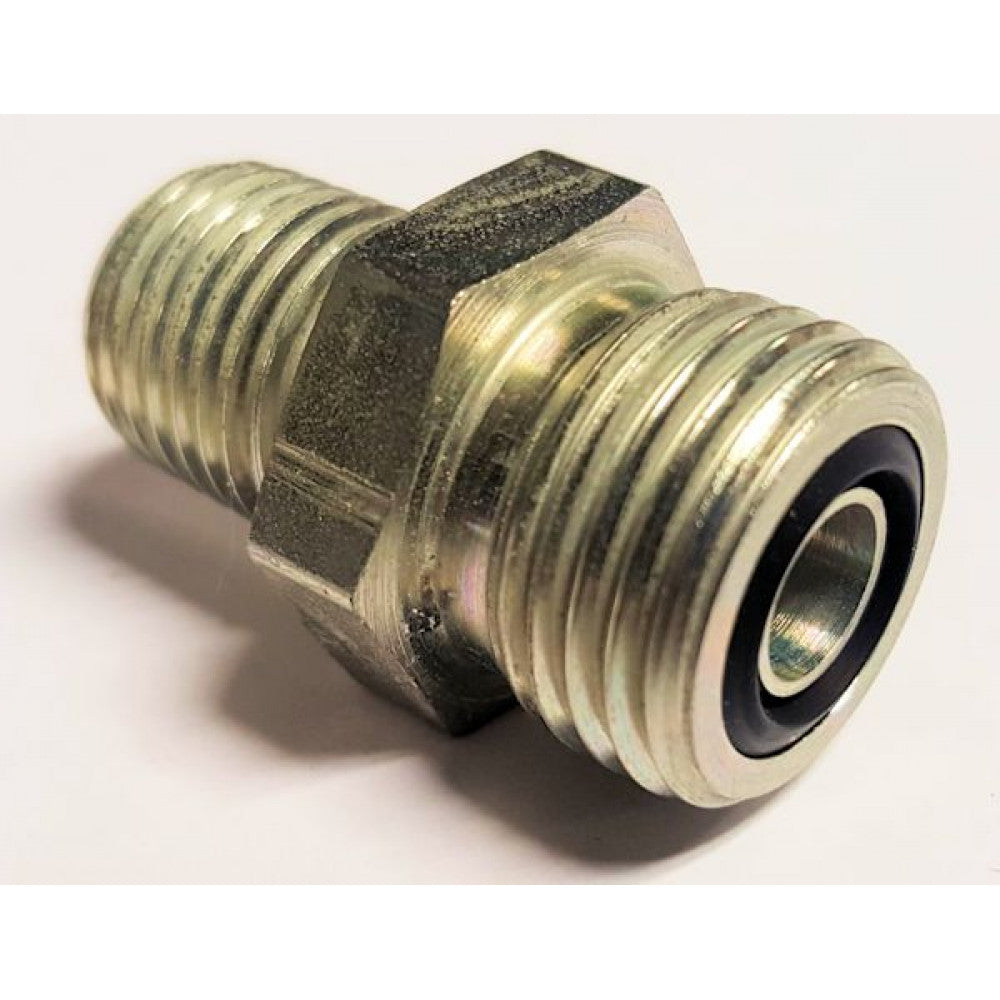 -6 O-Ring Face Seal to 1/4" NPT Fitting (Stock Oil Line 24v/Common Rail to 1/4NPT Adaptor)