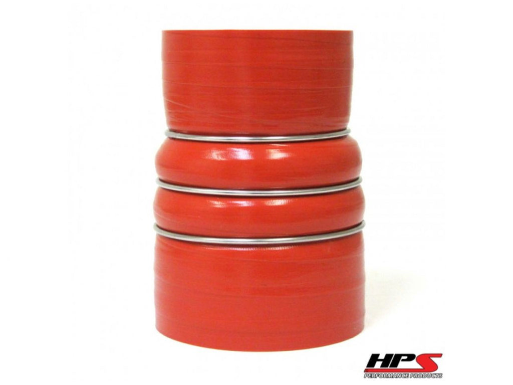 HPS 2-3/4" - 3" ID, 6" Length, Silicone Charge Air Cooler CAC Hose Double Hump Reducer Coupler Bellow Hot Side, Ultra High Temp 4-ply Aramid Reinforced, 70mm - 76mm ID
