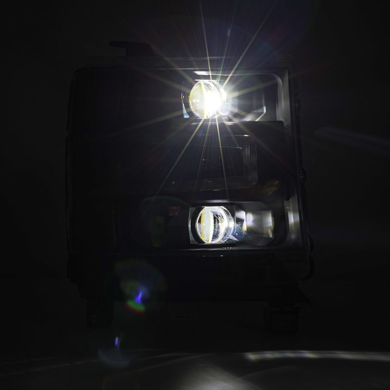 AlphaRex 16-18 Chevy 1500HD LUXX LED Proj Headlights BK w/Seq Actvn Light / SeqSig (Req PN 810023) 880234