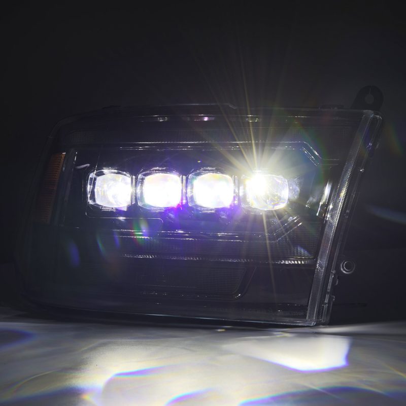 AlphaRex 09-18 Ram 2500 NOVA LED Proj Headlights Plank Style Alpha Blk w/Activ Light/Seq Signal/DRL 880557