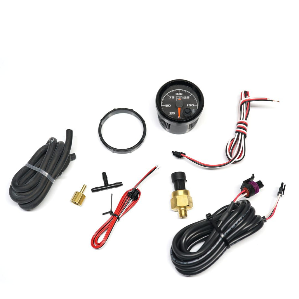 Power Driven Black 2-1/16" 150 psi Boost Gauge with Warning