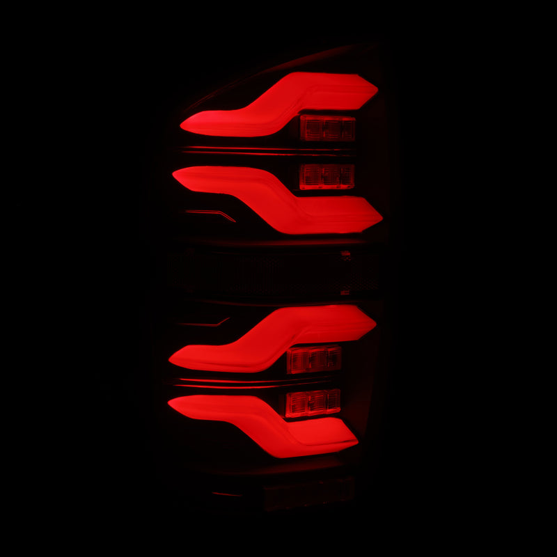 AlphaRex 16-21 Toyota Tacoma LUXX LED Taillights Alpha Blk w/Activ Light/Seq Signal 680080