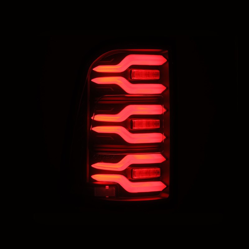 AlphaRex 19-21 Dodge Ram 1500 Luxx-Series LED Tail Lights Black w/Activ Light/Seq Signal 640040