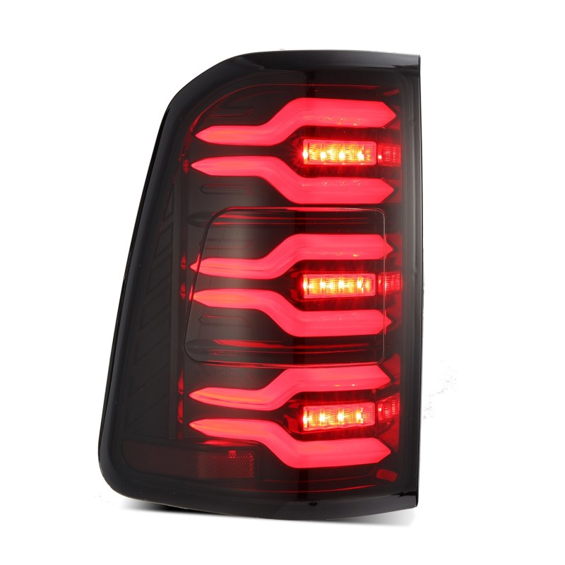 AlphaRex 19-21 Dodge Ram 1500 Luxx-Series LED Tail Lights Black/Red w/Activ Light/Seq Signal 640050