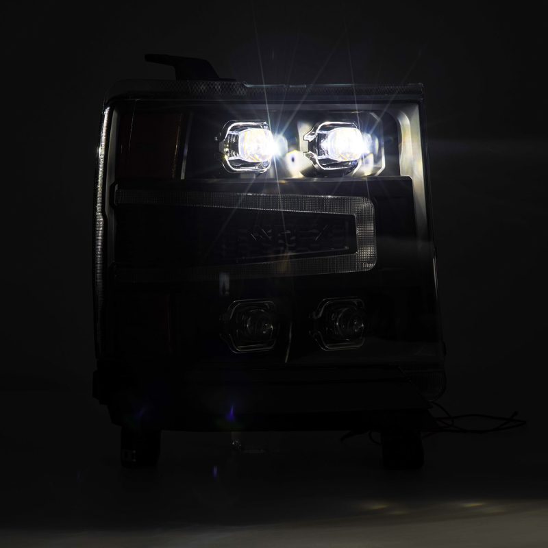 AlphaRex 16-18 Chevy 1500HD NOVA-Series LED Proj Headlights BK w/Actv Lgt/SeqSig & DRL (Req 810023) 880237