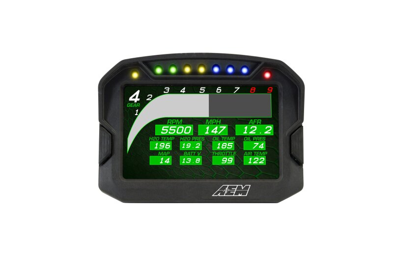 AEM CD-5LG Carbon Logging Digital Dash Display w/ Internal 10Hz GPS & Antenna 30-5603