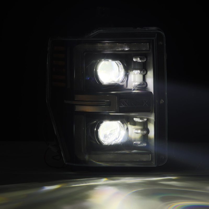 AlphaRex 08-10 Ford F250-550 LUXX-Series LED Projector Headlights Black w/Activ Light/Seq Signal 880312