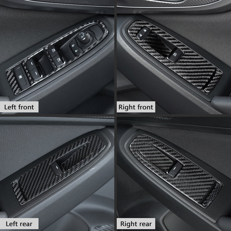 JDMuscle [22-25 WRX] P&S Series Carbon Fiber Window Switch Trim Covers 4 PC | Black Carbon Fiber/ Red Carbon Fiber