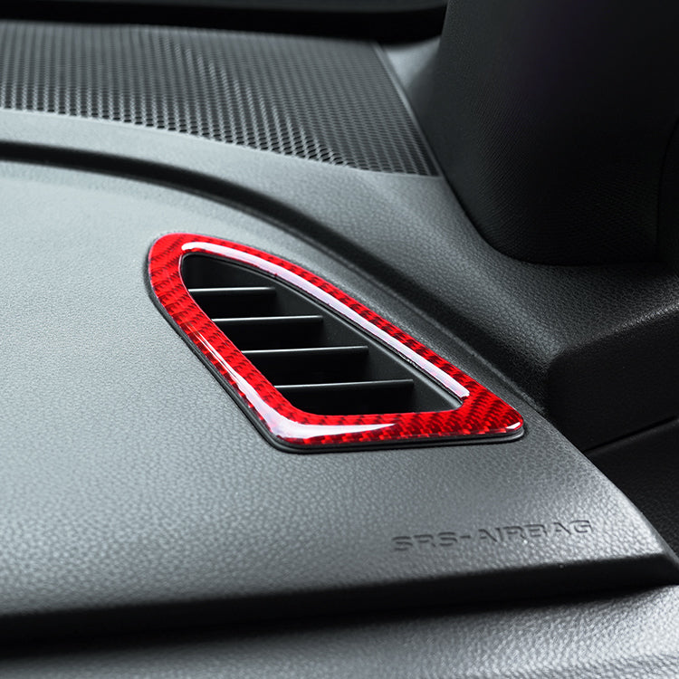 JDMuscle [22-25 WRX] P&S Series Carbon Fiber Dash AC Trim 2 PC | Black Carbon Fiber/ Red Carbon Fiber