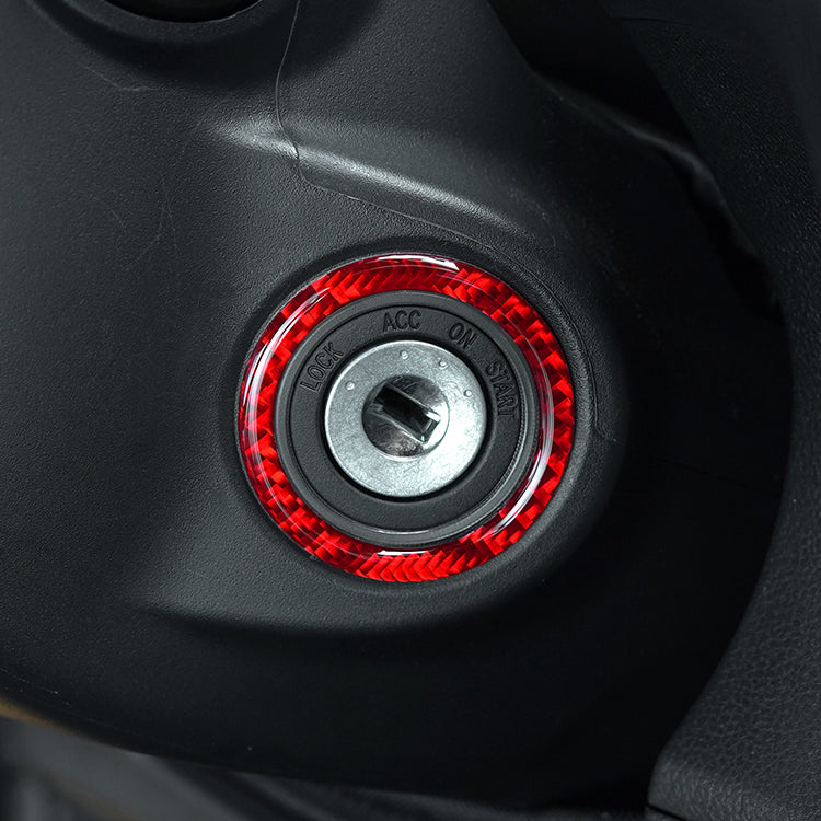JDMuscle [22-25 WRX] P&S Series Carbon Fiber Ignition Keyhole Frame Cover 1 PC | Black Carbon Fiber/ Red Carbon Fiber