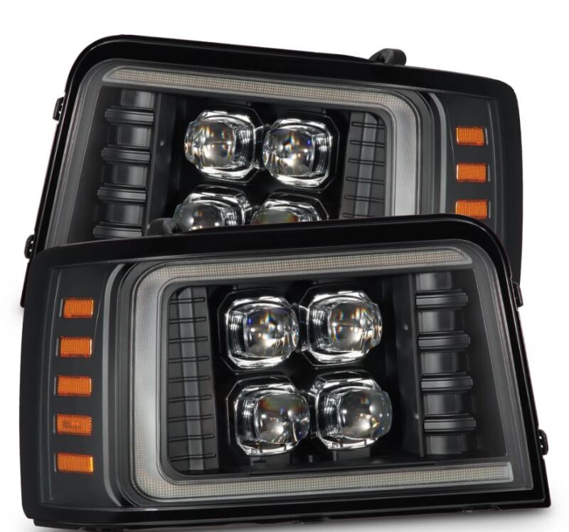 AlphaRex 92-96 Ford F-Series/Bronco NOVA-Series LED Proj Headlight Bk w/Actv Light SeqSig & SBDRL 880299