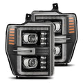AlphaRex 08-10 Ford F250-550 LUXX-Series LED Projector Headlights Black w/Activ Light/Seq Signal 880312