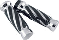 Bikers Choice 81-17 XL & Big Twin Dual Cable Chrome & Black Twisted Grips Pr 498415