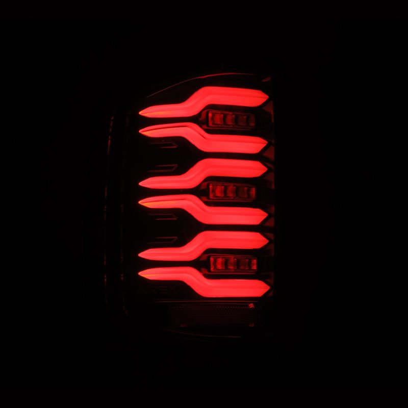 AlphaRex 14-18 Chevy Silverado 1500 Luxx-Series LED Tail Lights Alpha-Black w/Activ Light/Seq Signal 620040