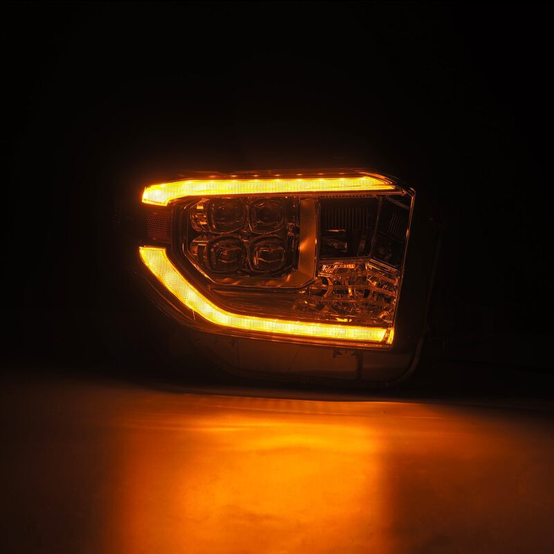 AlphaRex 14-21 Toyota Tundra NOVA LED Proj HL Chrome w/Actv Light & Seq. Sig + Switchback DRL 880831