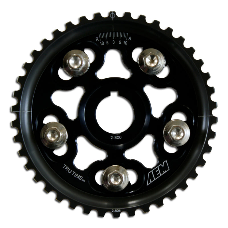 AEM Electronics Tru-Time Cam Gear Black 5-Bolt Honda H22A1 & H22A4