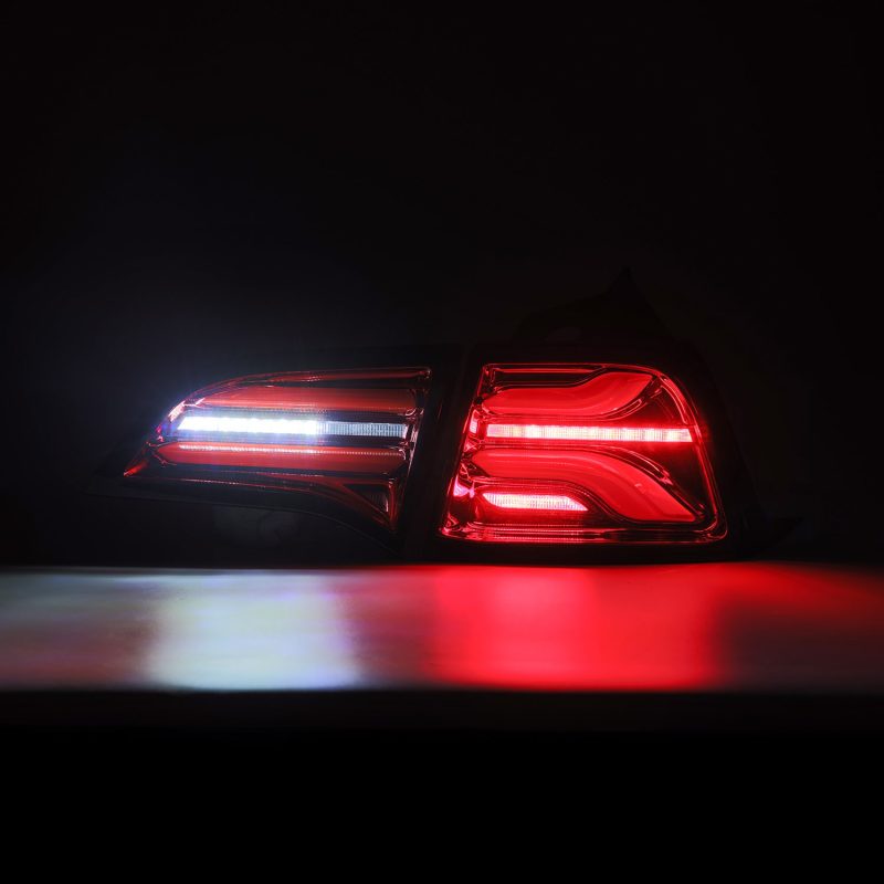 AlphaRex 17-22 Tesla Model 3 PRO-Series LED Tail Lights Red Smoke w/Seq Sig 601020