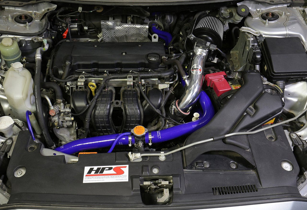 HPS Shortram Air Intake Kit 2008-2014 Mitsubishi Lancer 2.0L 2.4L Non Turbo, Includes Heat Shield, Blue