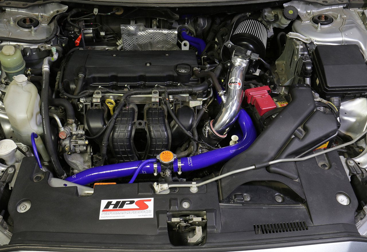 HPS Shortram Air Intake Kit 2008-2014 Mitsubishi Lancer 2.0L 2.4L Non Turbo, Includes Heat Shield, Blue