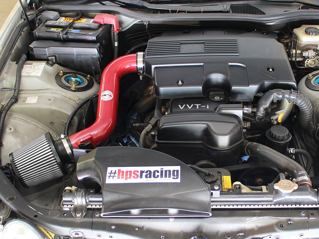 HPS Shortram Air Intake Kit 2001-2005 Lexus GS300 3.0L, Includes Heat Shield, Red