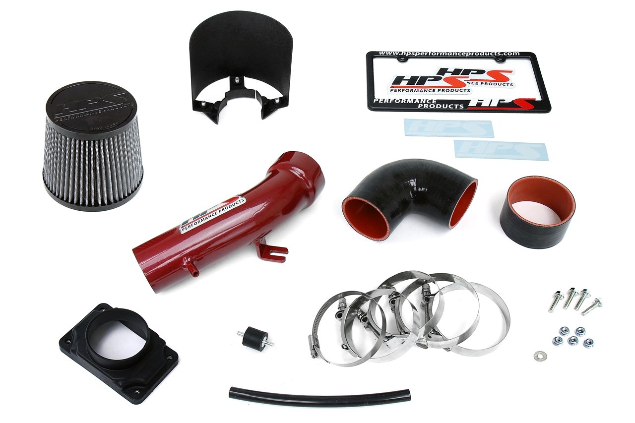 HPS Shortram Air Intake Kit 2001-2003 Dodge Stratus R/T V6 3.0L, Includes Heat Shield, Red