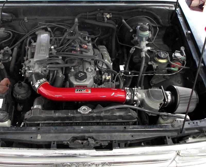 HPS Shortram Air Intake Kit 1989-1995 Toyota Pickup 22RE 2.4L, Red