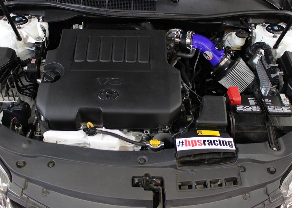 HPS Shortram Air Intake Kit 2009-2016 Toyota Venza 3.5L V6, Includes Heat Shield, Blue