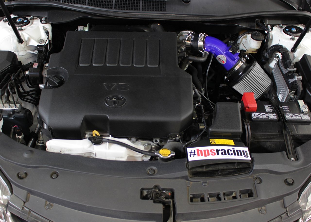 HPS Shortram Air Intake Kit 2009-2016 Toyota Venza 3.5L V6, Includes Heat Shield, Blue